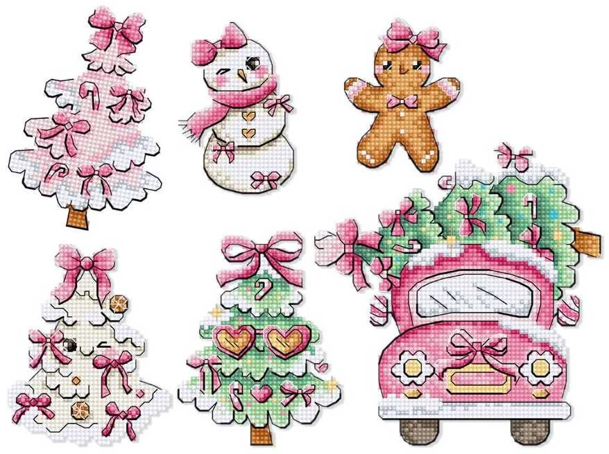 Letistitch Ristinukai rinkinys "Kalėdiniai papuošalai" 9 cm (6 vnt.) SLETIL9969
