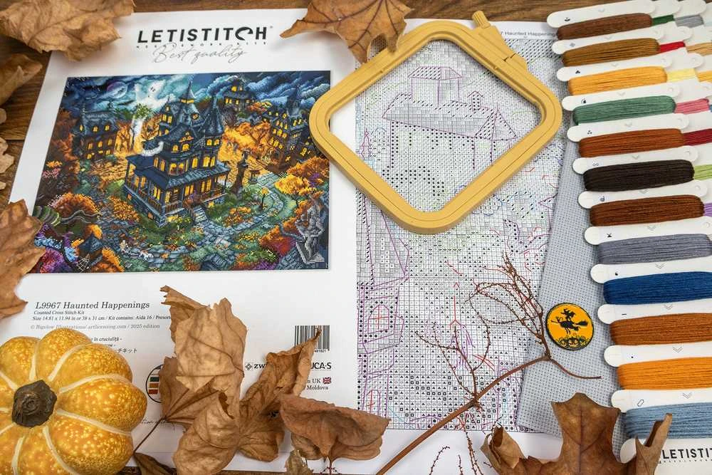 Letistitch Siuvinėjimo kryželiu rinkinys "Haunted Happenings" 38x31cm SLETIL9967