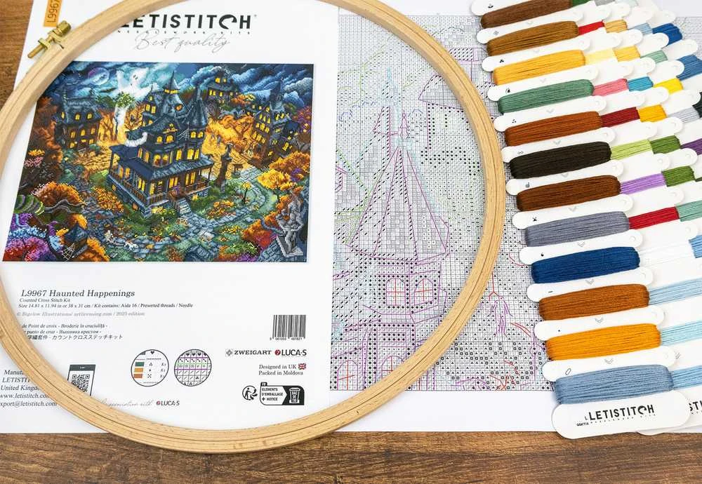 Letistitch Siuvinėjimo kryželiu rinkinys "Haunted Happenings" 38x31cm SLETIL9967