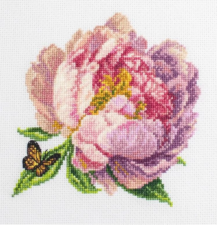 luca S Skaičiuojamas kryželiu rinkinys su lanku „Rozella“ Bijūnas 12x12cm SBC206