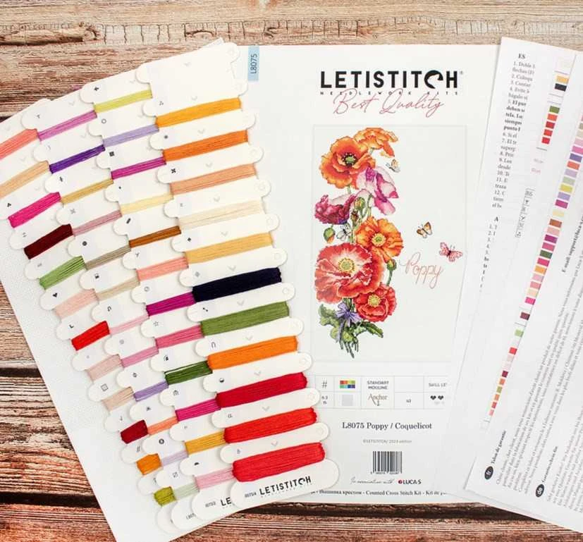 LetiStitch luca S Poppy 35x22 cm SLETIL8075