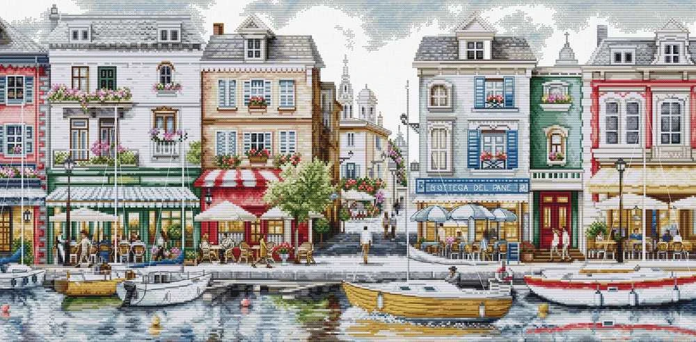 luca S Siuvinėjimo kryžiuku rinkinys "Uostas" 64 x 32 cm SBU5103
