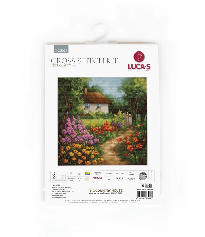 luca S Skaičiuojamas kryželiu rinkinys "Kaimo namas" 30x30cm SBU5029