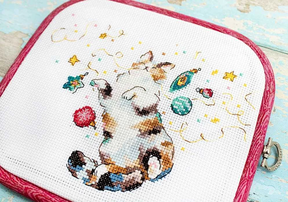 LetiStitch luca S Katės laimė 15x11 cm SLETIL8812