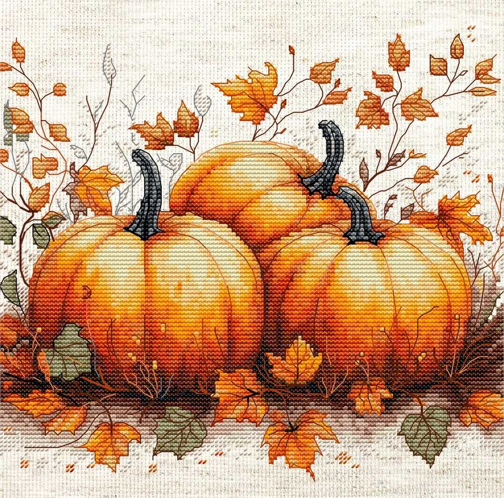 luca S Kryželiu siuvinėjimo rinkinys. "Rudens moliūgas" 19x18 cm SB1434