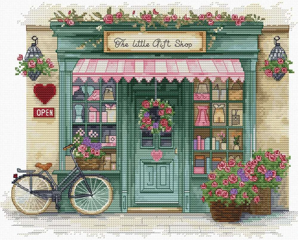 luca S Kryželiu siuvinėjimo rinkinys "The Little Gift Shop" 26x21 cm SB1429