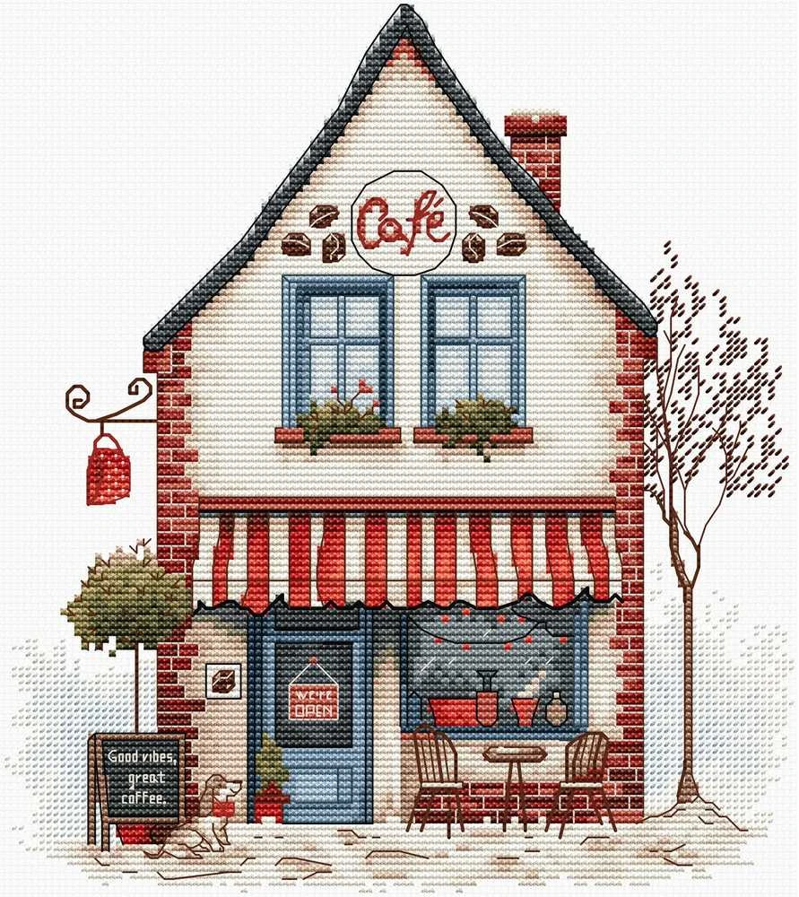 luca S Kryželių siuvinėjimo rinkinys "Sveiki atvykę į kavą!" 18 x 20 cm SB1427