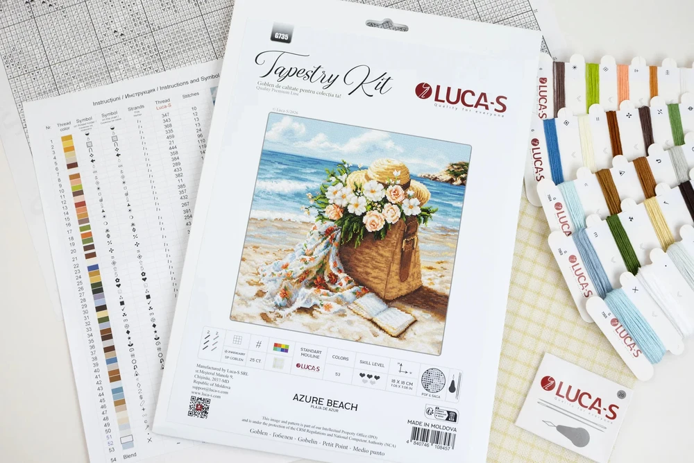 luca S Petit Point rinkinys "Azure beach" 18 x 18 cm SG735