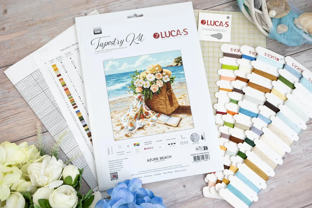 luca S Petit Point rinkinys "Azure beach" 18 x 18 cm SG735