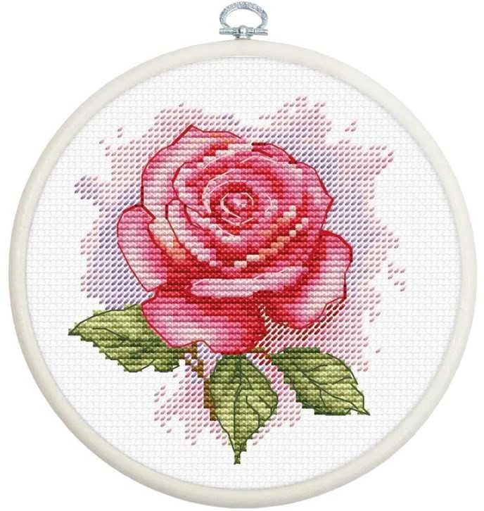 luca S Kryželiu siuvinėjimo rinkinys su lanku „Rose Aroma“ 9 x 9,5 cm SBC105