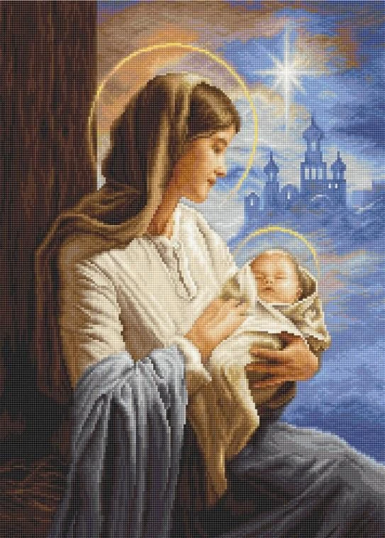 luca S Kryželio siuvinėjimo rinkinys Šventoji Marija ir vaikas 29x40cm SB617