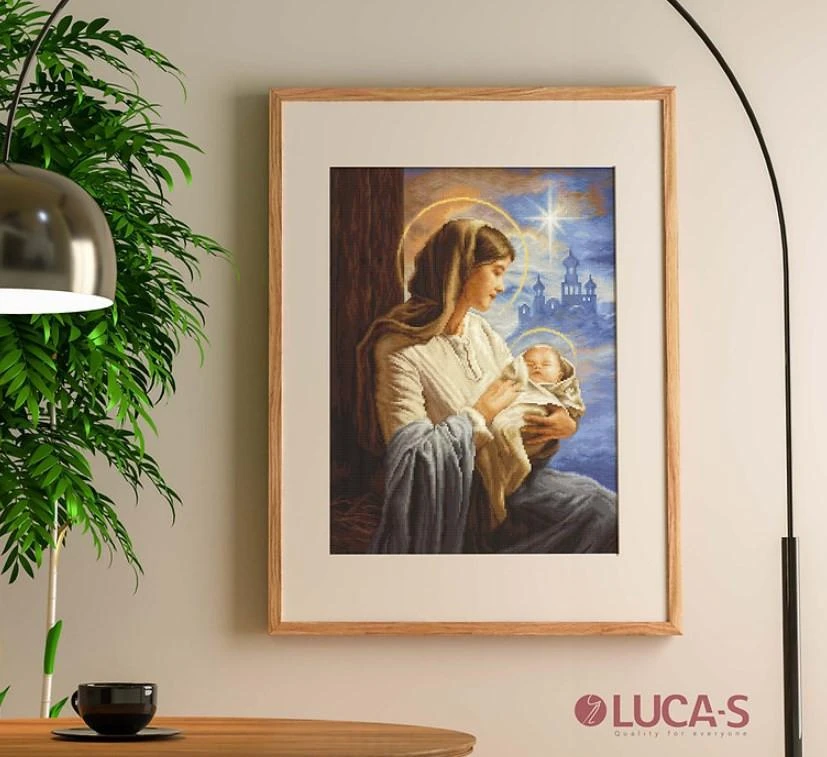 luca S Petit Point Rinkinys "Šv. Marija ir Kūdikis" 18x25cm SG617