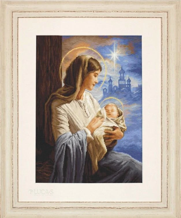 luca S Petit Point Rinkinys "Šv. Marija ir Kūdikis" 18x25cm SG617