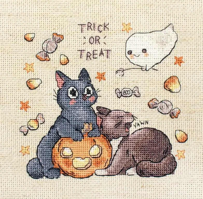 LetiStitch luca S Skaičiuojamo kryžminio dygsnio rinkinys "Trick Or Treat" №2 14x13cm SLETIL8815