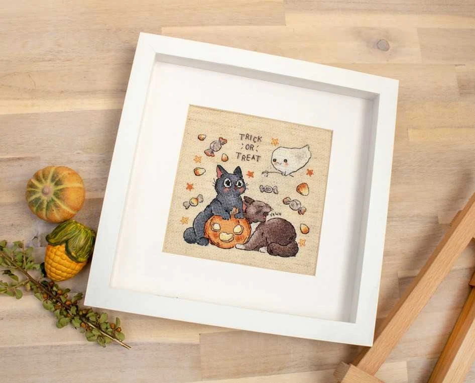 LetiStitch luca S Skaičiuojamo kryžminio dygsnio rinkinys "Trick Or Treat" №2 14x13cm SLETIL8815
