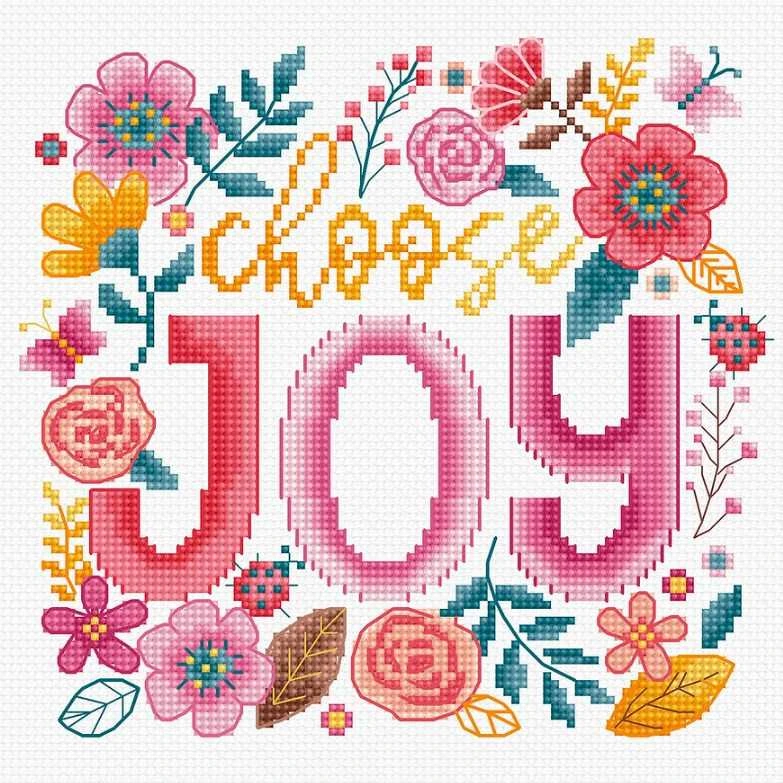LetiStitch luca S Kryželiu siuvinėjimo rinkinys Choose Joy 15x14cm SLETIL9913