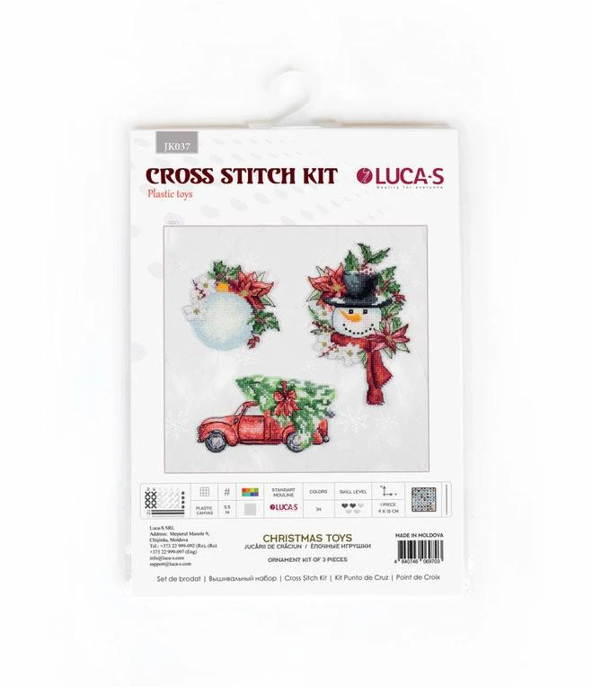 luca S Žaislų kryželiu siuvinėjimo rinkinys Kalėdiniai žaislai SJK037