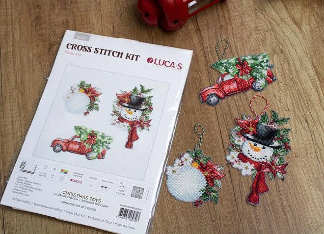 luca S Žaislų kryželiu siuvinėjimo rinkinys Kalėdiniai žaislai SJK037