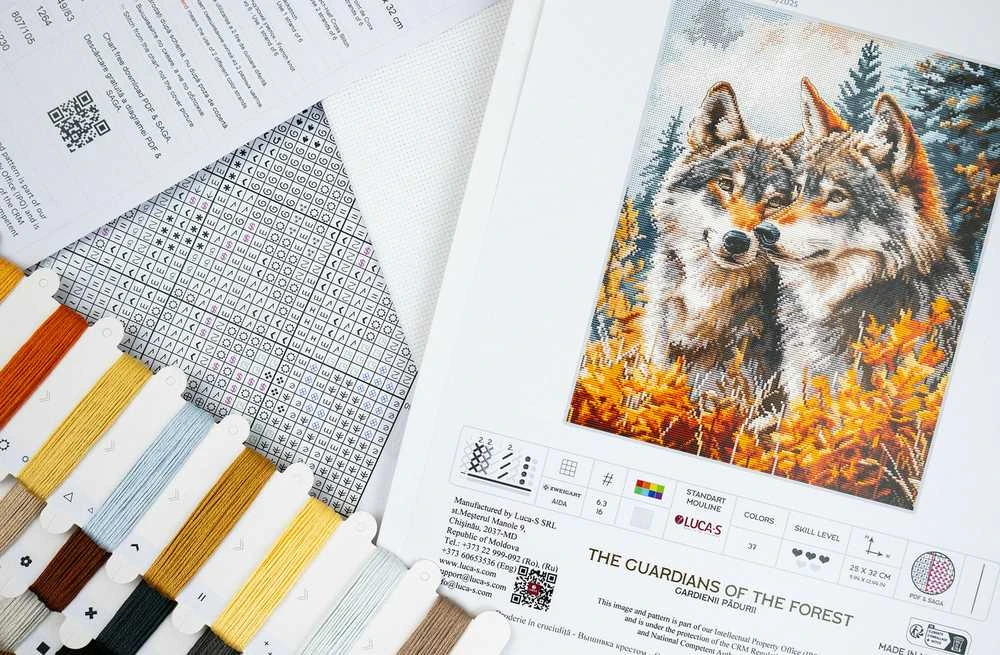 luca S Kryželių siuvinėjimo rinkinys Miško sargiai 25x32cm SBM3022