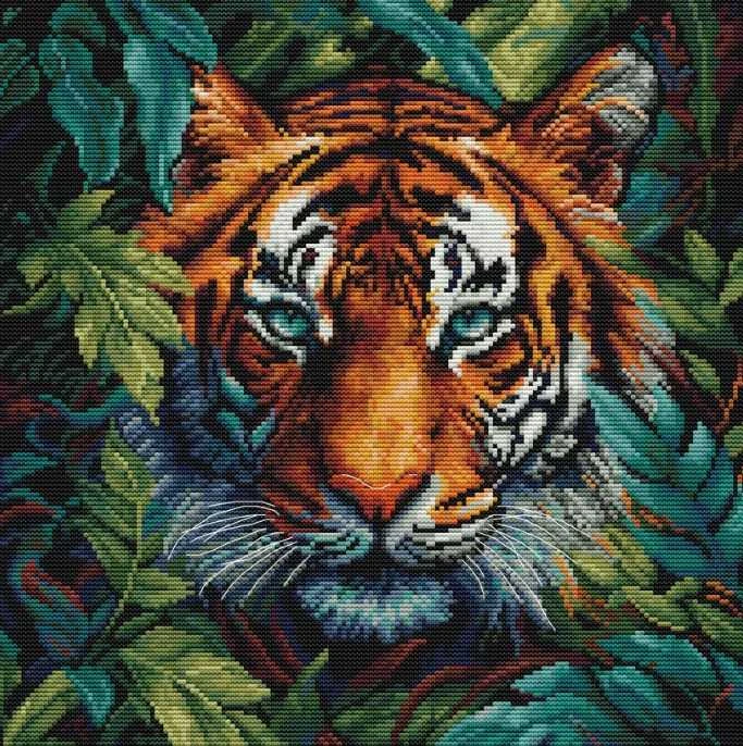 luca S Kryželiu siuvinėjimo rinkinys „Tiger of the Jungle“ 27x27cm SBU5048