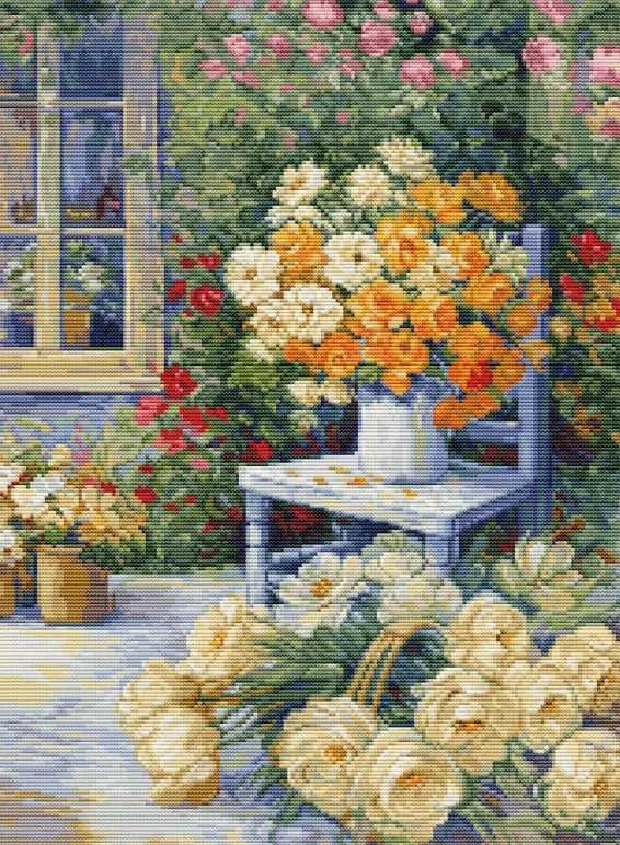 luca S Kryželiu siuvinėjimo rinkinys "Garden Corner" 27x36,5cm SBU5056