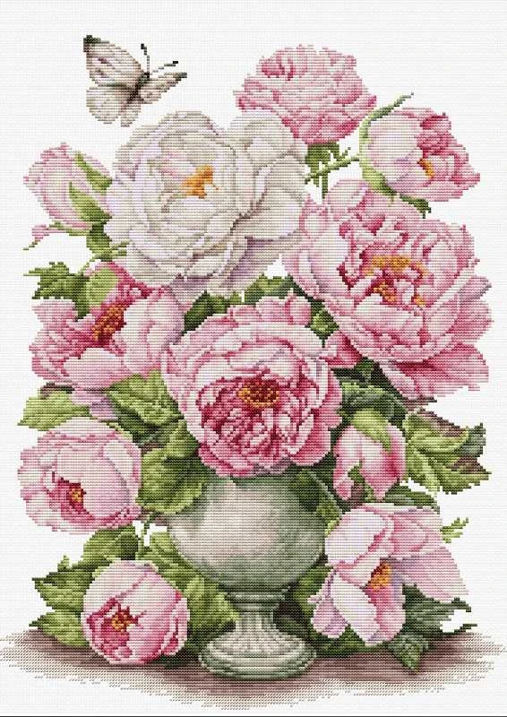 luca S Kryželiu siuvinėjimo rinkinys "Rožių romantika" 28x37cm SB7040
