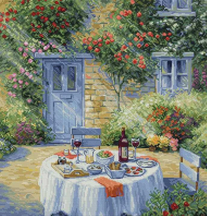 luca S Kryželiu siuvinėjimo rinkinys „Romantiškas sodas“ 31x32cm SBU5055
