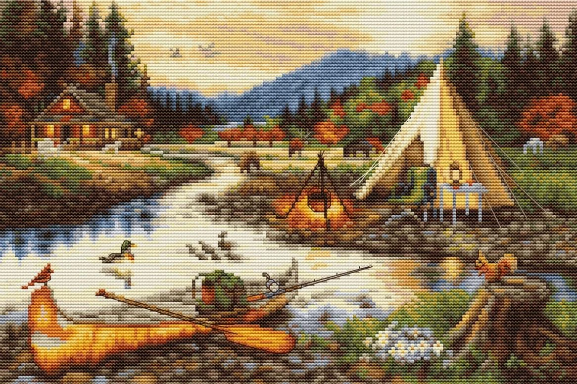 luca S Siuvinėjimo kryželiu rinkinys "Auksinis slėnis" (mažo formato versija) 33x22 cm SBU5021 (D)