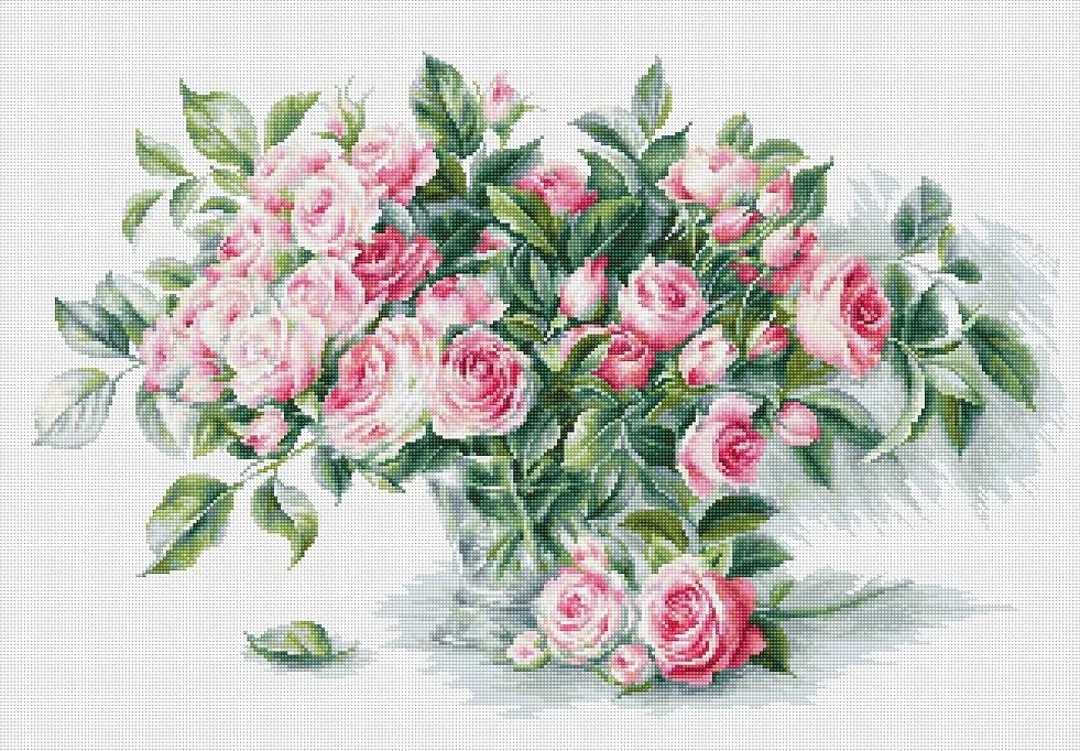 luca S Rožinių rožių puokštė SB2286