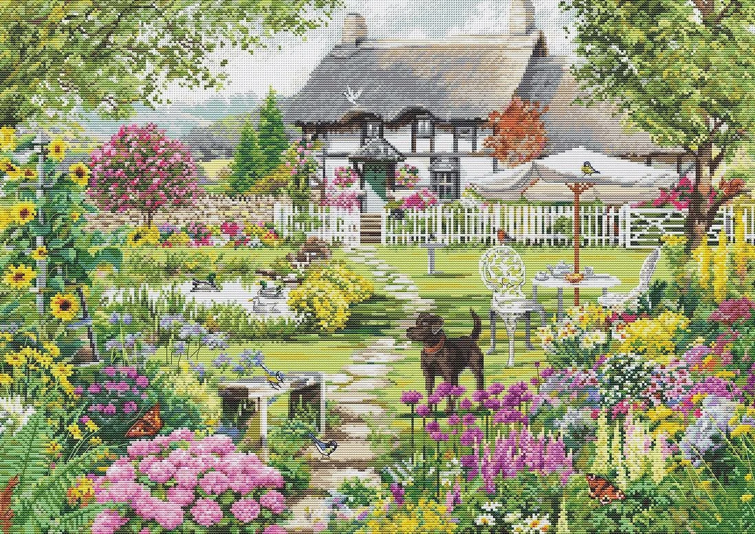 luca S Kryželių siuvinėjimo rinkinys Cottage Garden 46x32 cm SB2412