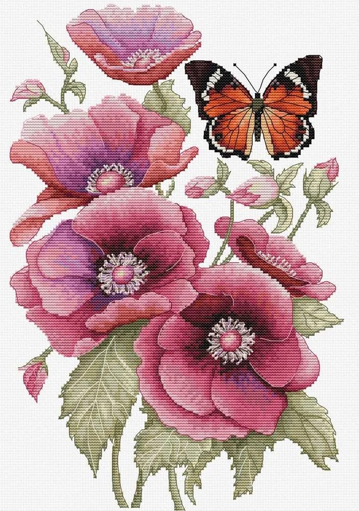 luca S Siūlų kryželiu rinkinys Anemonų kvapas 20x30 cm SB7037
