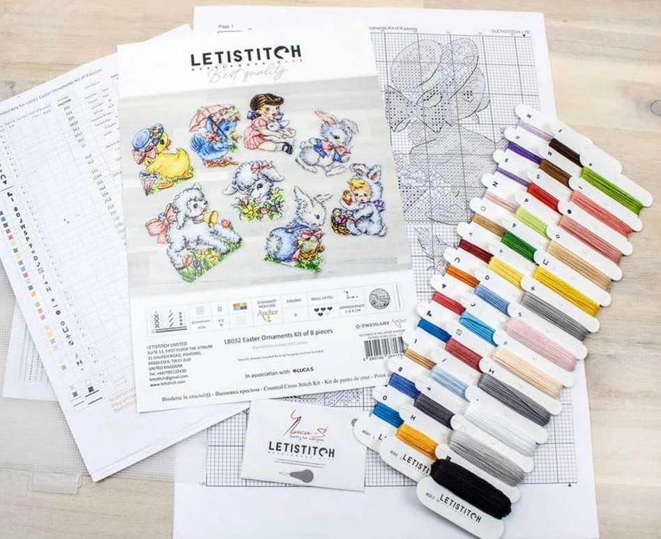 LetiStitch luca S Velykų ornamentų rinkinys iš 8 vnt. SLETIL8032