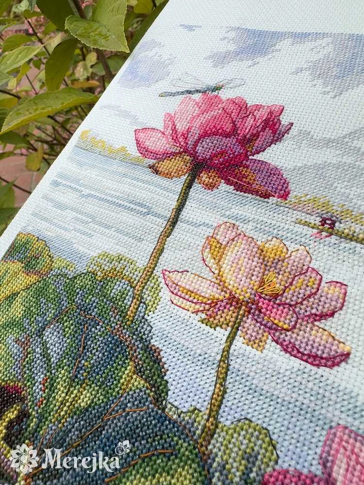 Merejka Kryželiu siuvinėjimo rinkinys "Lotus Dreams" 24x44 SK281