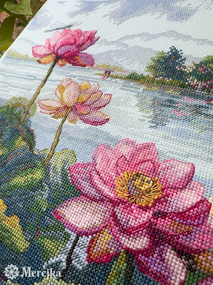 Merejka Kryželiu siuvinėjimo rinkinys "Lotus Dreams" 24x44 SK281
