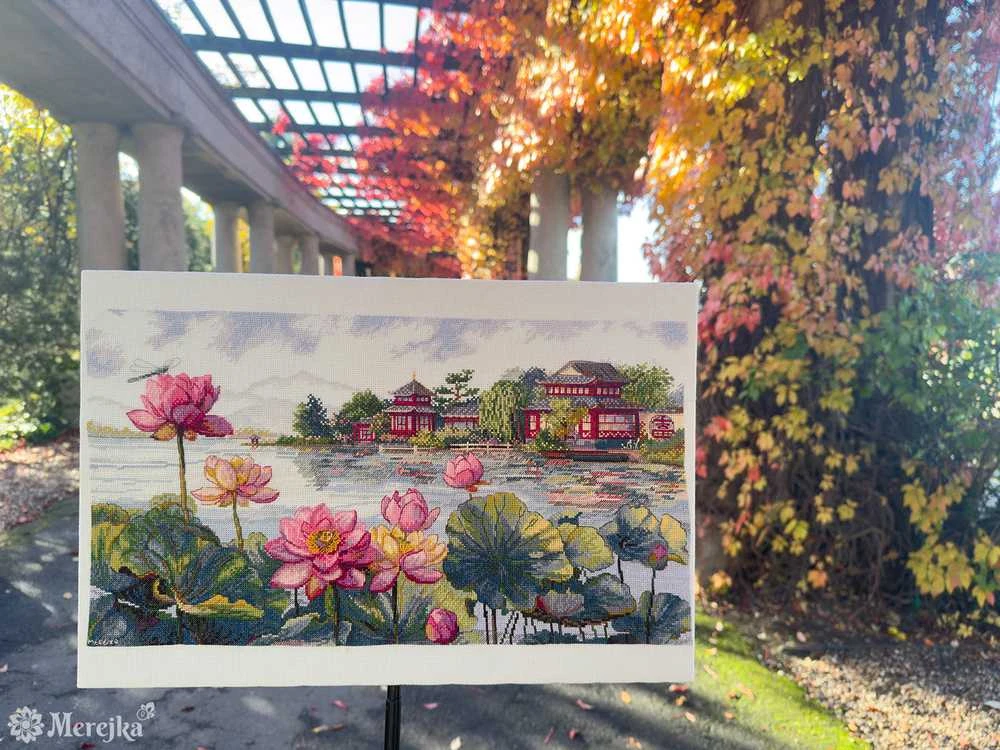 Merejka Kryželiu siuvinėjimo rinkinys "Lotus Dreams" 24x44 SK281