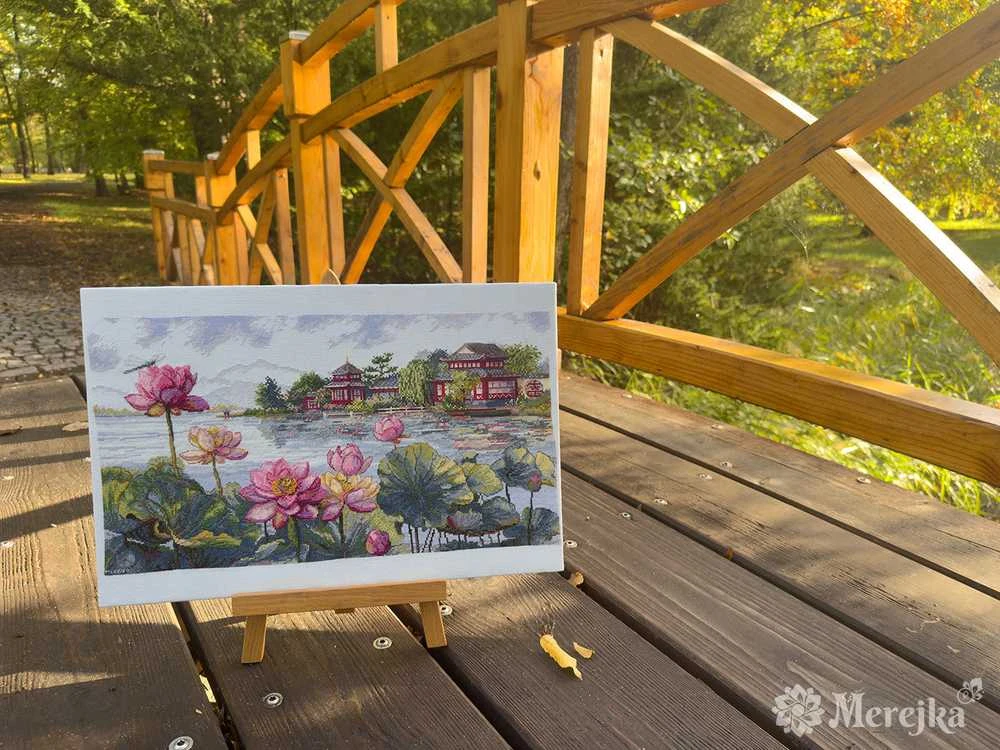 Merejka Kryželiu siuvinėjimo rinkinys "Lotus Dreams" 24x44 SK281