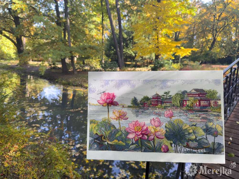Merejka Kryželiu siuvinėjimo rinkinys "Lotus Dreams" 24x44 SK281