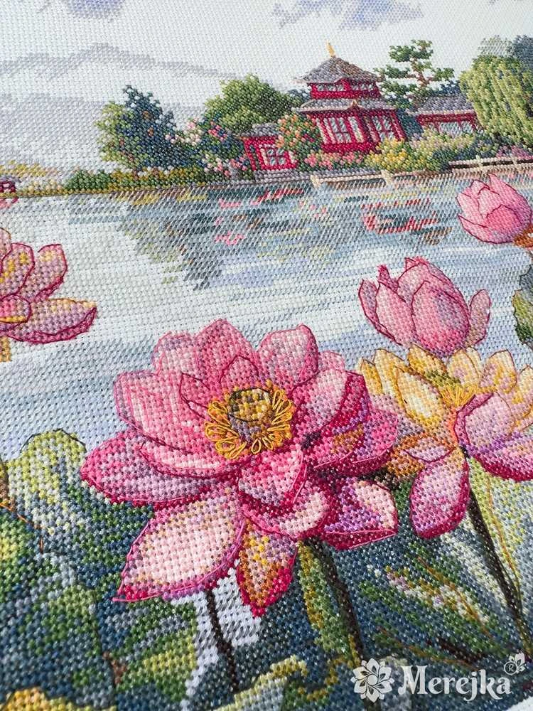 Merejka Kryželiu siuvinėjimo rinkinys "Lotus Dreams" 24x44 SK281