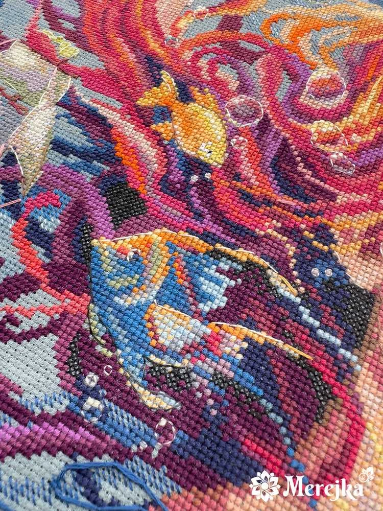 Merejka Kryželiu siuvinėjimo rinkinys "Vanduo" 36,5x20 cm SK275