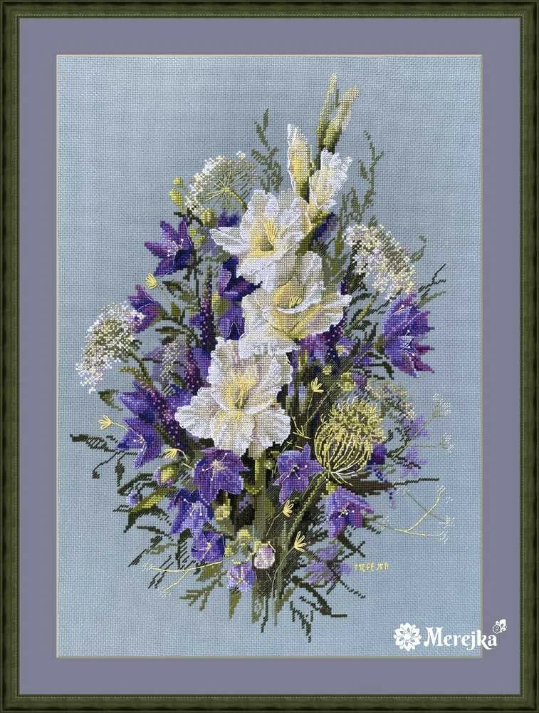 Merejka Kryželiu siuvinėtas paveikslas "Baltoji kardalija" 39x27 SK223