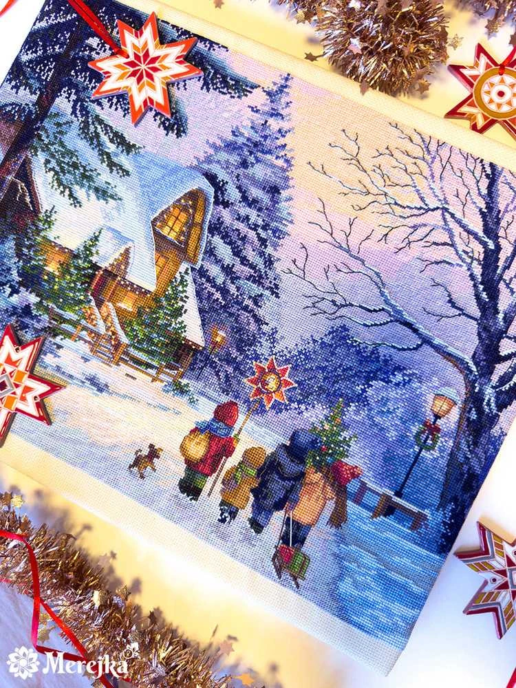 Merejka Siuvinėjimo kryželiu rinkinys "Carol of the Bells" 30x41 cm SK289