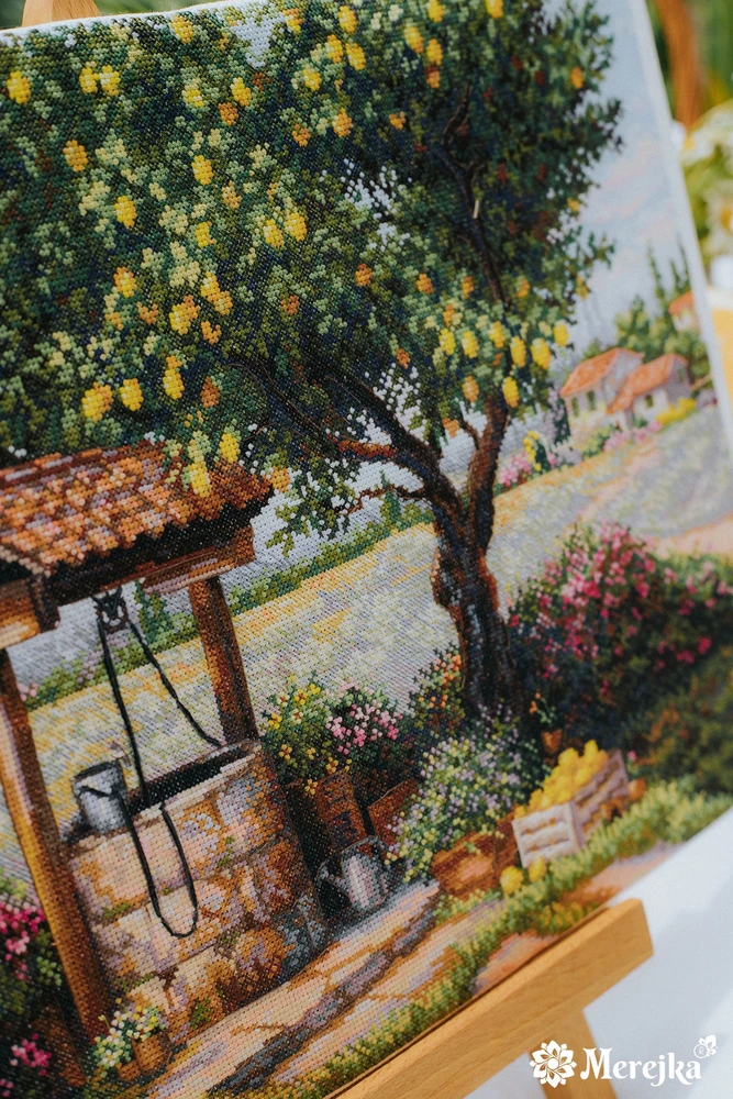 Merejka Kryželiu siuvinėjimo rinkinys "Po citrinmedžiu" 39.5x30 SK304
