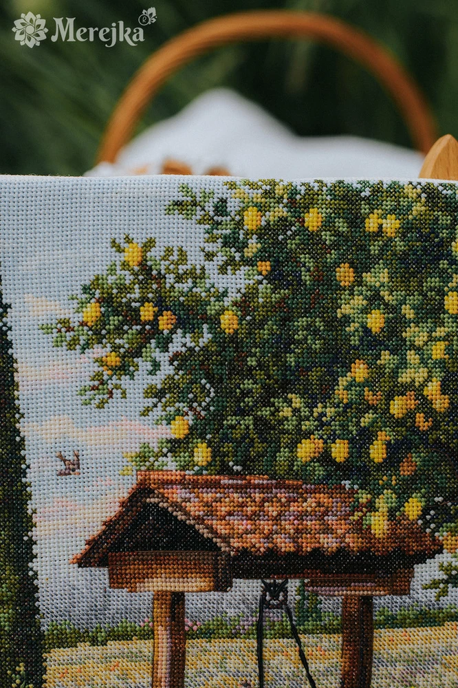 Merejka Kryželiu siuvinėjimo rinkinys "Po citrinmedžiu" 39.5x30 SK304