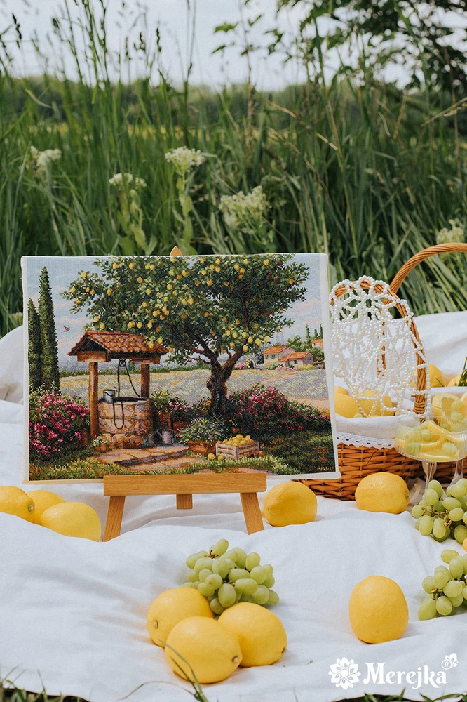 Merejka Kryželiu siuvinėjimo rinkinys "Po citrinmedžiu" 39.5x30 SK304