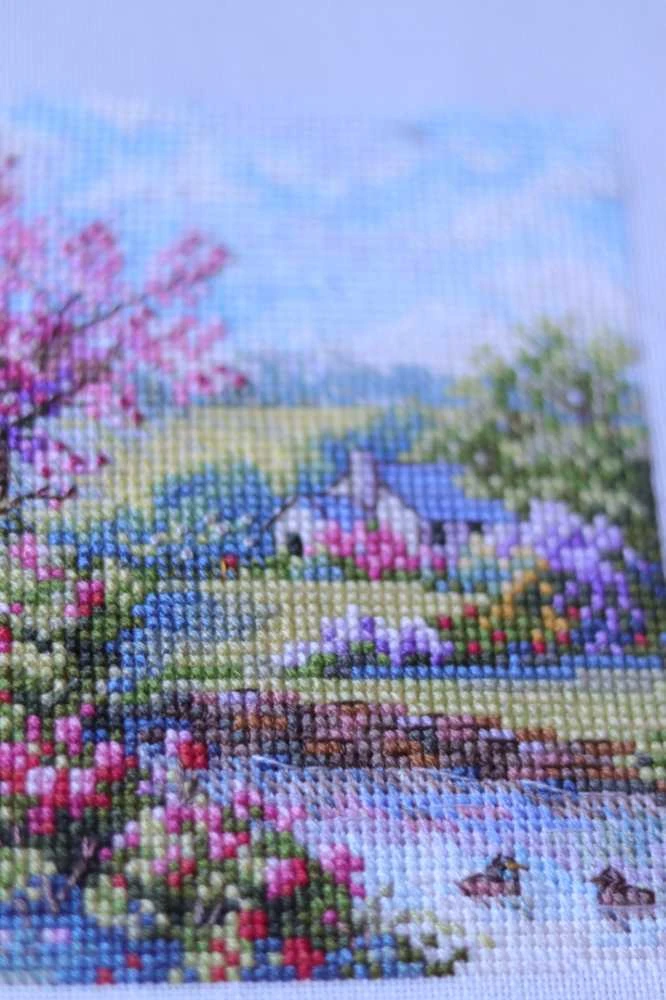 Merejka Kryželių siuvinėjimo rinkinys Pavasaris 11,5x11,5 cm SK268B