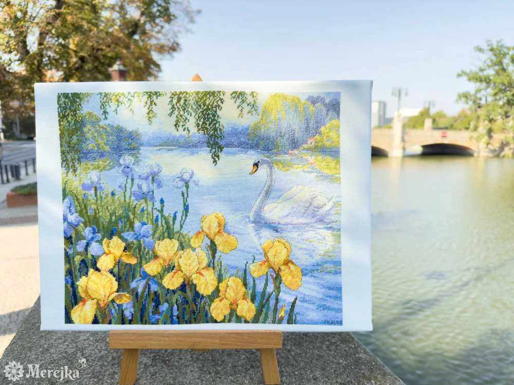 Merejka Kryželių siuvinėjimo rinkinys "Užburtas tvenkinys" 28x34 SK263