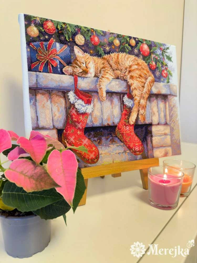Merejka Kryželiu siuvinėjimo rinkinys "Santa's Helper" 30x39 cm SK264