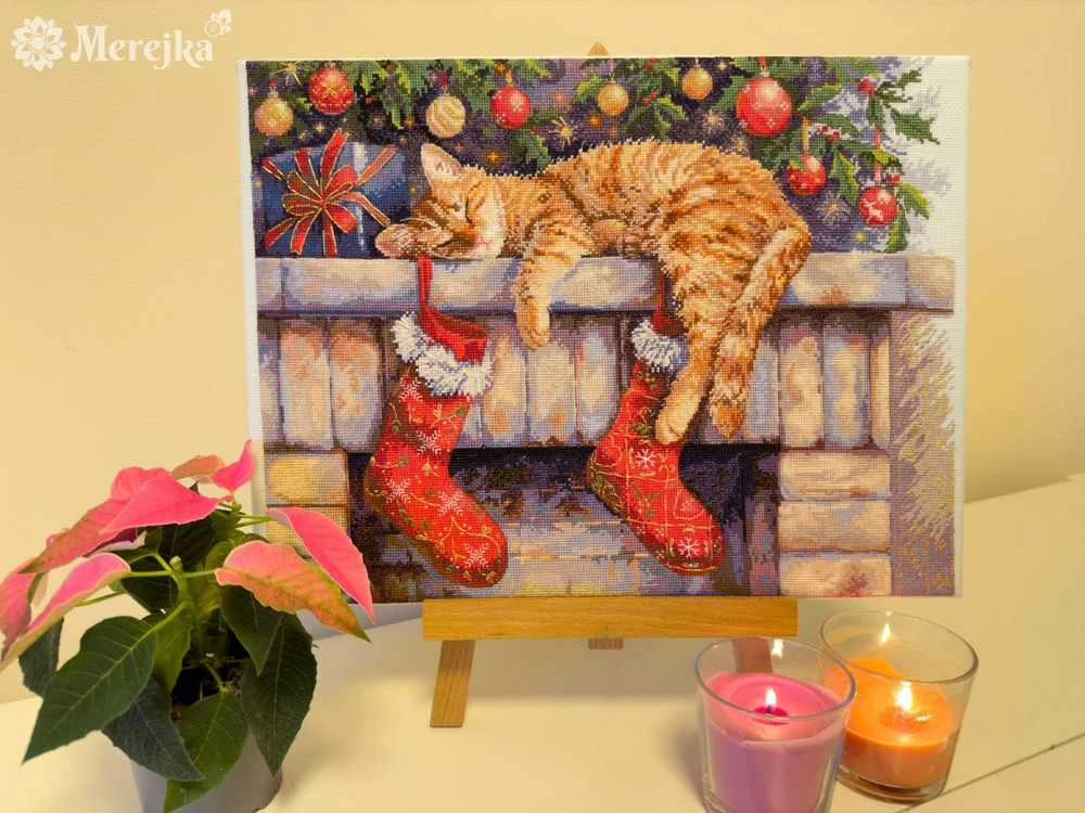 Merejka Kryželiu siuvinėjimo rinkinys "Santa's Helper" 30x39 cm SK264