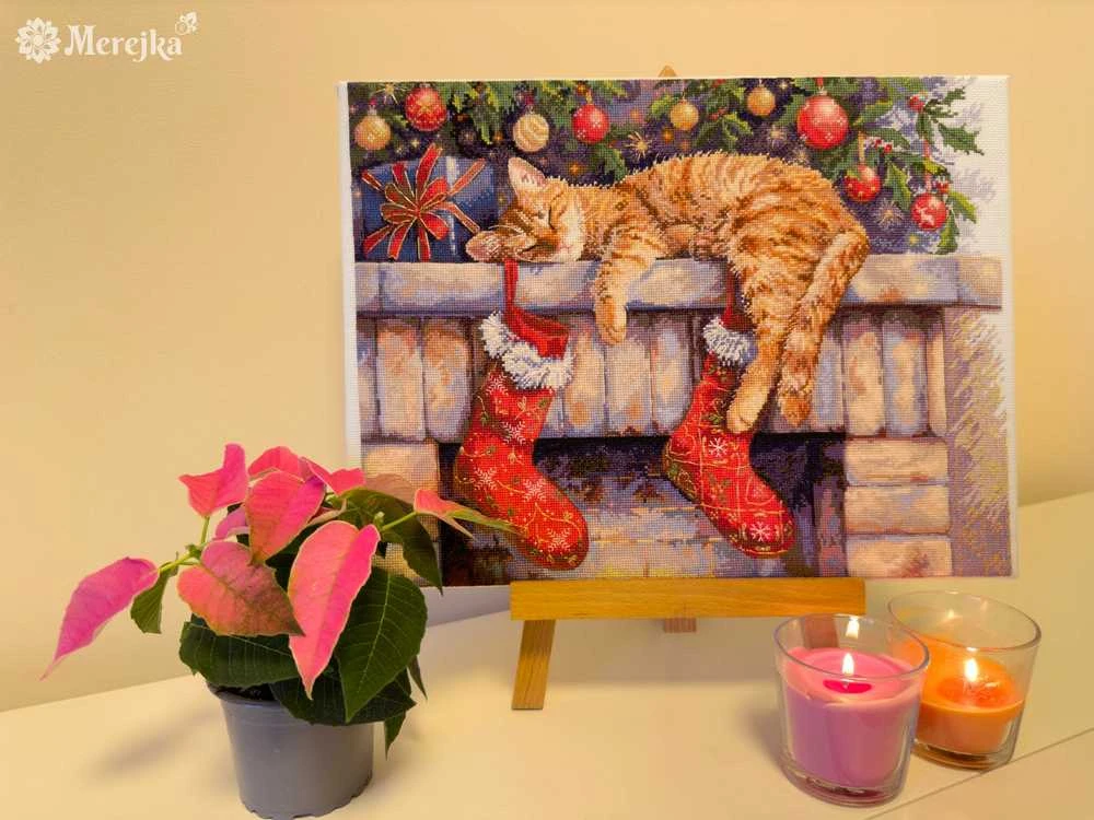 Merejka Kryželiu siuvinėjimo rinkinys "Santa's Helper" 30x39 cm SK264