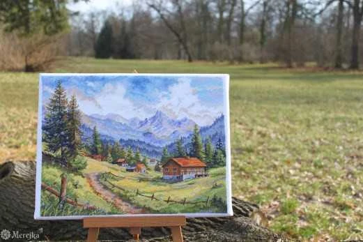 Merejka Kryželiu siuvinėjimo rinkinys "The Chamonix Valley" 30x39,5 SK244